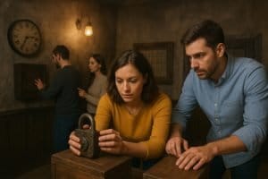 giocatori dentro un escape room